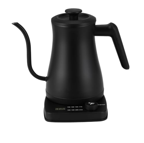 Electric Gooseneck Kettle 1.0L 1500W Stainless Steel Black - Precise Pour-over Coffee & Tea