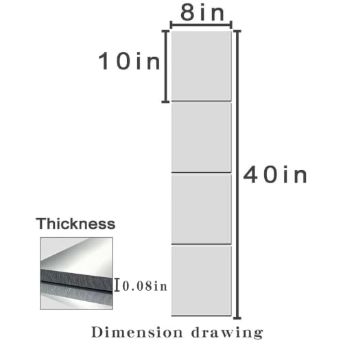 8x10 Inch Acrylic Mirror Tiles - Self-Adhesive Wall Mirror Set, Pack of 4