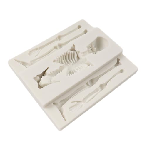 Halloween Skull Skeleton Fondant Mold - Silicone Cake Decor Tool - Style A