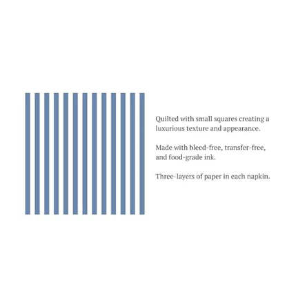 Disposable Blue and White Striped Cocktail Napkins - 100 Pack (2 x 50)