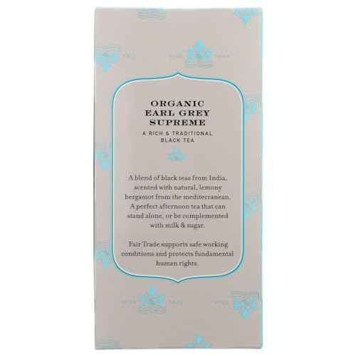 Harney & Sons Premium Tea, Organic Earl Grey Supreme Black Tea, Individually Wrapped Tea Bags, 20/box