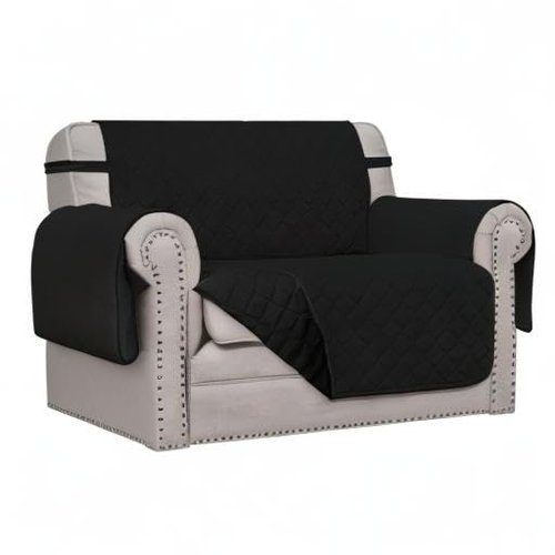 Easy-Going Oversized Chair Sofa Slipcover Reversible Sofa Cover Water Resistant Couch Cover Furniture Protector Cover with Elastic Straps for Pets Dog (Oversized Chair, Black/Black)