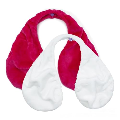 White Hands-Free Adjustable Shower Boob Towel for Women - Wearable Breast Wrap