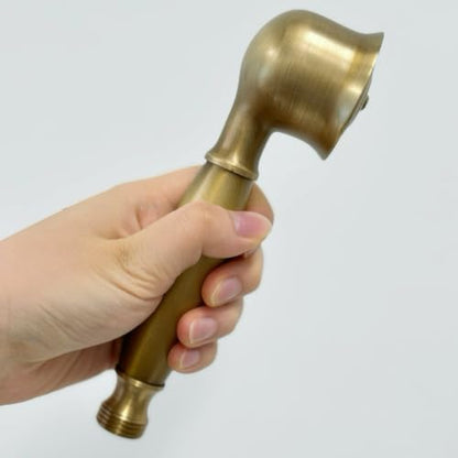 Vintage Brass Handheld Shower Head - Antique Telephone Style Bathroom Fixture