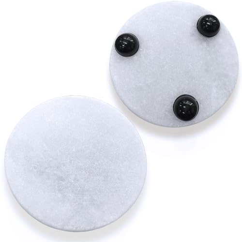 Natural Marble 4 Inch Round Pedestal Tray Stand for Bathroom & Kitchen - Variation 2