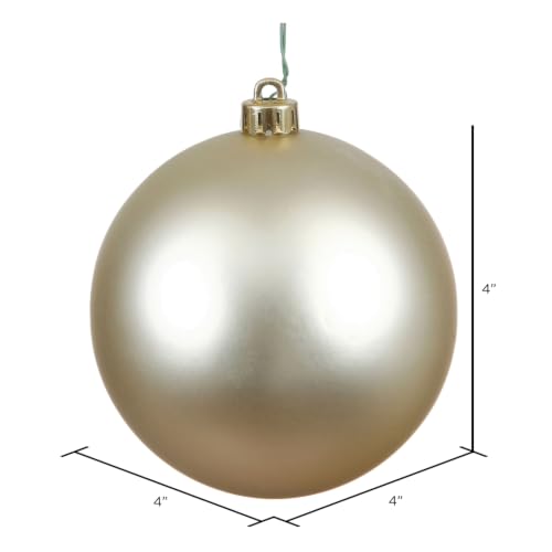 Champagne Matte Holiday Ornaments - Shatterproof Plastic, 4-Inch, Set of 6