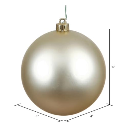 Champagne Matte Holiday Ornaments - Shatterproof Plastic, 4-Inch, Set of 6
