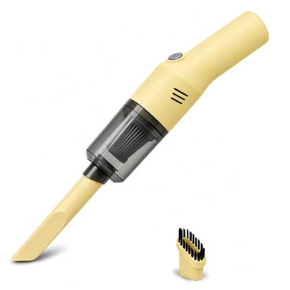 Mini Cordless Handheld Vacuum Cleaner for Car and Sofa - Rechargeable, Yellow