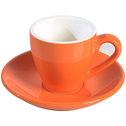 ionEgg Orange Porcelain Espresso Cup with Saucer 80ml - Coffee Shot Glass