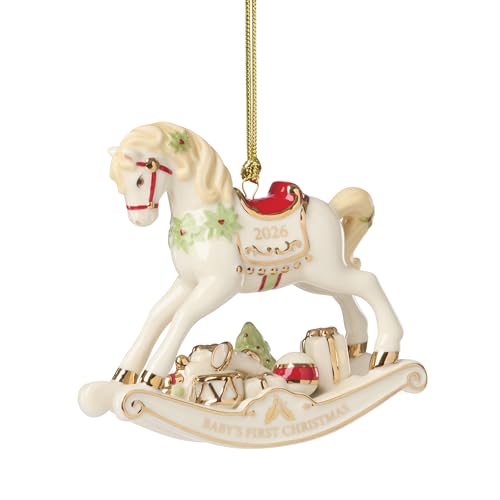 Baby's First Christmas Vintage Rocking Horse Ornament - 2026 Dated Keepsake