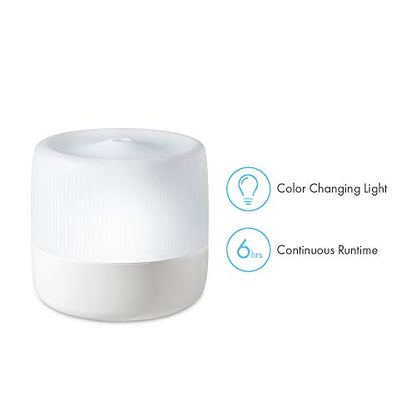 HoMedics, Ultrasonic Aroma Diffuser 130mL Humidifying Diffuser with Color-Changing Light Up to 6 Hours Continuous Runtime, 12 Hours Intermittent Runtime 2-Pack Essential Oil Starter Kit