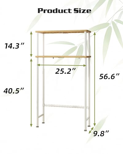 LiSHELF 2-Tier Over The Toilet Storage Shelf Bathroom Organizer Rack White