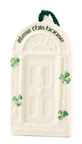 Irish House Blessing Ornament - Hand Painted Porcelain Hanging Decor - House Blessing / Door Variation