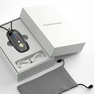 Portable Air Purifier,Timeage Personal Air Purifier Necklace, Wearable Mini Air Ionizer Eliminates Pollen,Smoke,Dust for Outdoor,Travel(Black)