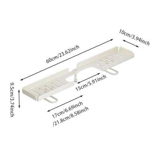 Rotatable Bathroom Sink Organizer Shelf White - Adjustable, No-Drill Drainage