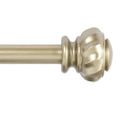 Heavy Duty Gold Curtain Rods for Windows 16.2-137.4 Inches - Pale Gold, Adjustable