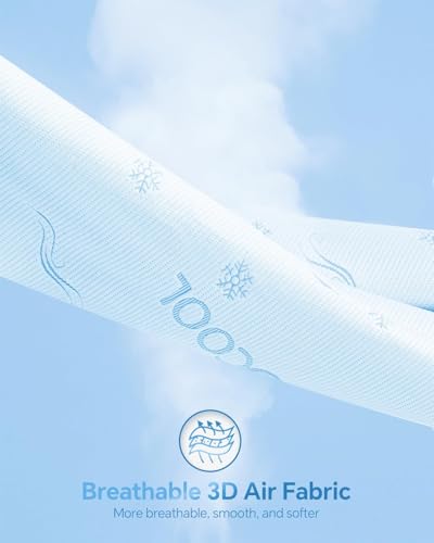 Cooling Queen Size Mattress Protector Blue Waterproof Breathable 3D Air Fabric