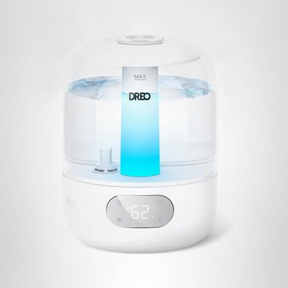 DREO Cool Mist Humidifiers for Baby, 3L Top Fill, 26dB Quite, Ambient Indicator Light for Nursery, Less Refill, Indoor