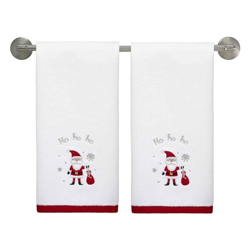 2 Pack Christmas Hand Towels - Soft & Absorbent Cotton Holiday Decor