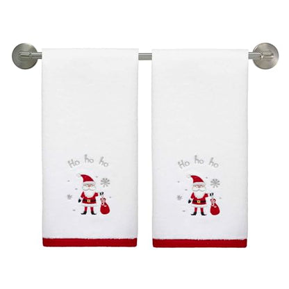 2 Pack Christmas Hand Towels - Soft & Absorbent Cotton Holiday Decor
