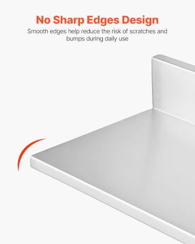 Stainless Steel Wall Mount Floating Shelves 8.6 x 36 Inches 2-Pack Kitchen Storage