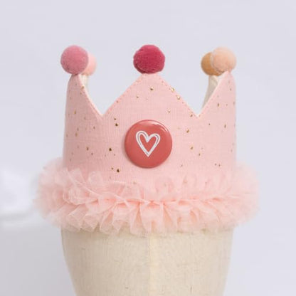 Reusable Fabric Birthday Crown for Girls with Changeable Numbers