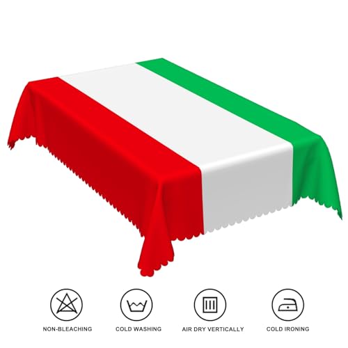 Italian Flag Tablecloth 70x120 Inches Red White Green Fabric for Italian Theme Party