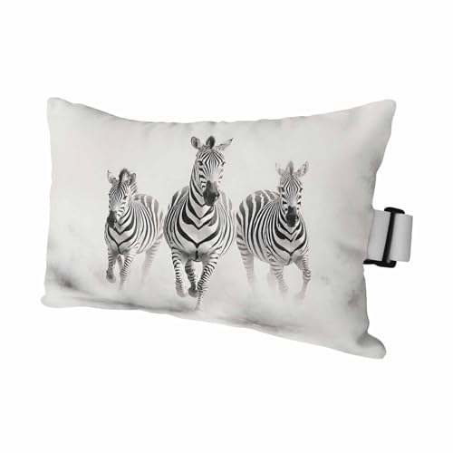Outdoor Lumbar Pillow 12x20 Inch Black White Waterproof Throw Pillow Cover with Insert - Farmhouse Style, Supportive Headrest for Patio, Travel, Office, Car (Black, White, Ash Gray, Charcoal / Pack of 1)