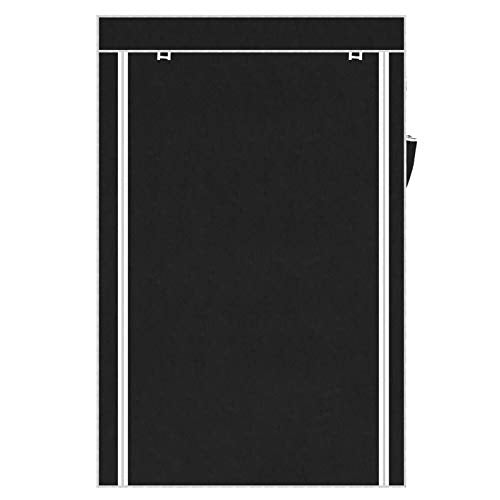 Portable Closet Wardrobe Organizer with Hanging Rod & 6 Shelves, 64" Steel Frame