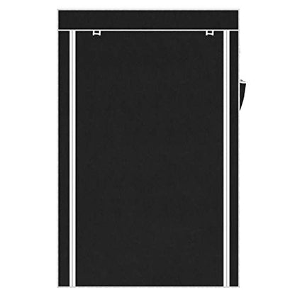 Portable Closet Wardrobe Organizer with Hanging Rod & 6 Shelves, 64" Steel Frame