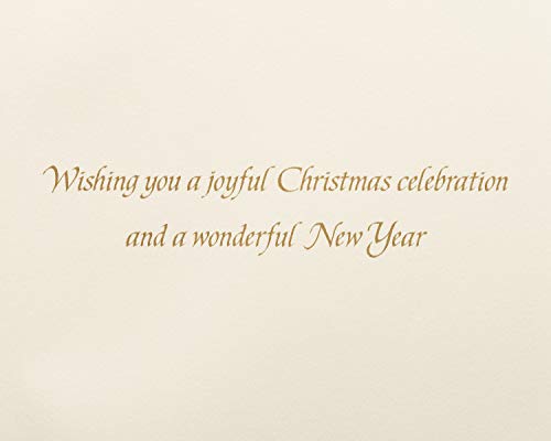 Papyrus Gold Glitter Holiday Christmas Tree Cards with Envelopes - 8 Count