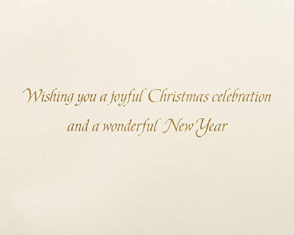 Papyrus Gold Glitter Holiday Christmas Tree Cards with Envelopes - 8 Count
