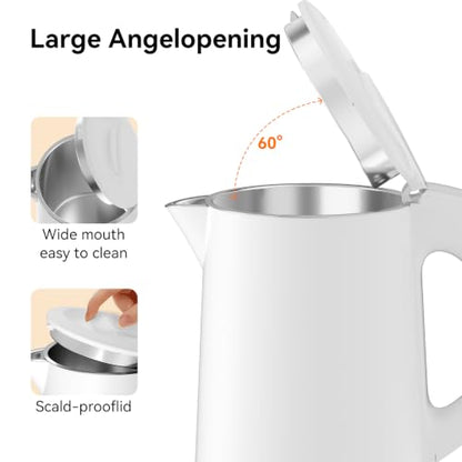 White 0.8L Travel Electric Kettle Portable Hot Water Boiler