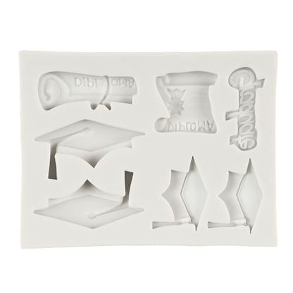 Graduation Cap and Diploma Silicone Mold Set - Style B