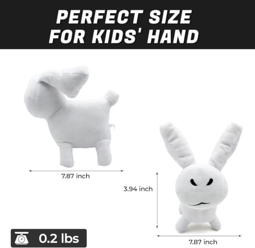 Cute White Gubby Rabbit Plush Pillow for Kids & Gamers - 8 Inch Soft Stuffed Animal