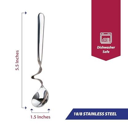 HIC Kitchen Curved Handle Honey Spoon, 18/8 Stainless Steel, Serve Honey, Jelly, and Syrup Without The Mess