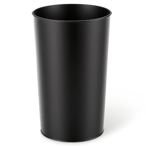 Cesun Round Metal Bathroom Trash Can - 2.1 Gallons Wastebasket, Black, Variation 1