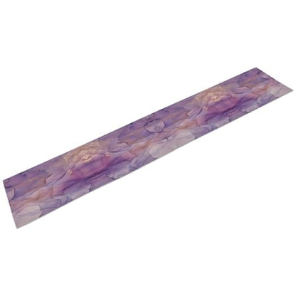 Purple Marble Table Runner W13X L60 - Abstract Gold Cloud Texture Decor