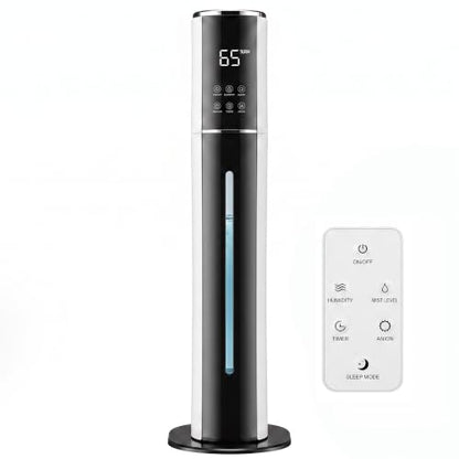White Large Room Humidifier 2.38Gal/9L Cool Mist with Remote & Essential Oil Tray