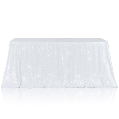 White Sequin Tablecloth 60x120 Inch Rectangular Sparkly Fabric Party Decor Variation of THIS listing