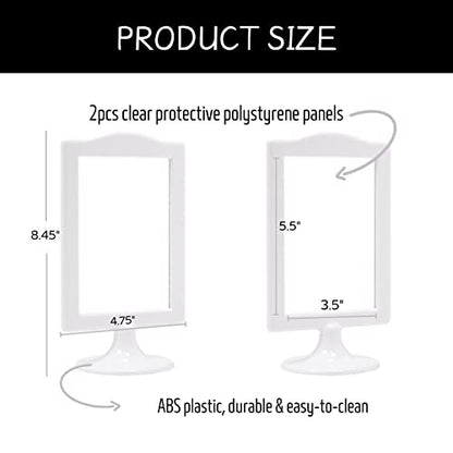 White Double Sided 4x6 Photo Frame Set - Wedding, Menu, Table Number Display