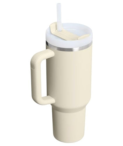 STANLEY Quencher H2.0 Tumbler with Handle and Straw 40 oz | Flowstate 3-Position Lid | Cup Holder Compatible for Travel | Insulated Stainless Steel Cup | BPA-Free | Exclusive Toasted Almond