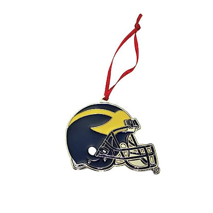 Michigan Wolverines Football Helmet Metal Christmas Ornament - Collegiate Holiday Decor
