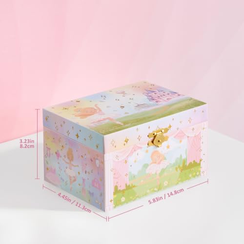 ProCase Musical Ballerina Jewelry Box for Girls - Spinning Ballet Figurine, Compact Storage