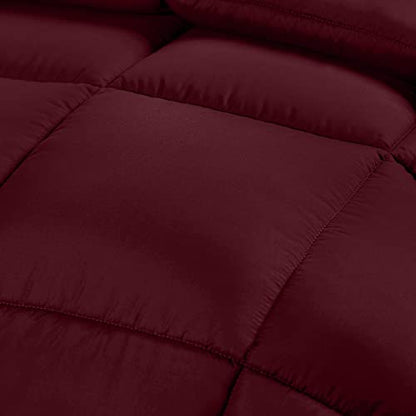 Utopia Bedding Comforter Duvet Insert, Quilted Comforter with Corner Tabs, Box Stitched Down Alternative Comforters Queen Size (Burgundy, Pack of 4)