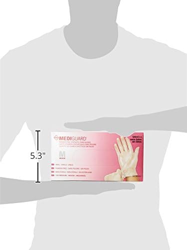 Medline MediGuard Vinyl Exam Gloves - Powder-Free, Disposable, Medium Size, 150 Count