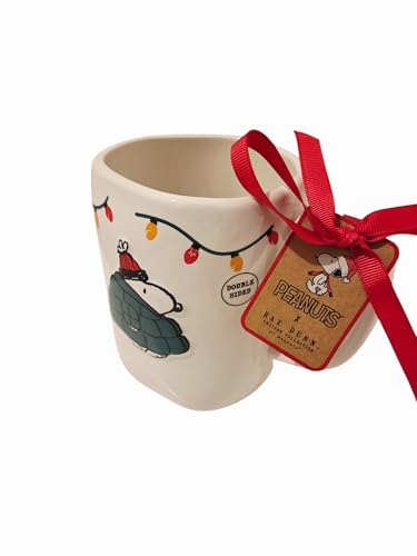 Rae Dunn Christmas Peanuts Mug - 16oz Ceramic Holiday Coffee Cup - Double Sided