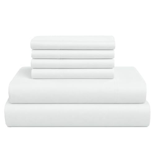 Egyptian Cotton Sheet Set Queen Size 1000TC Sateen Weave Arctic White - Cloud Nest