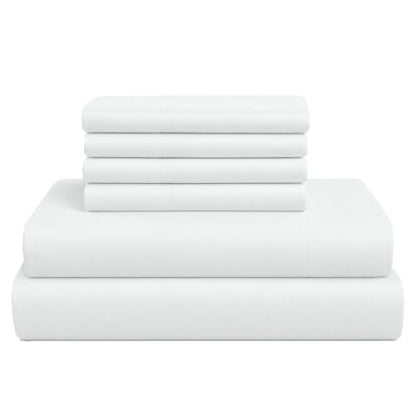 Egyptian Cotton Sheet Set Queen Size 1000TC Sateen Weave Arctic White - Cloud Nest
