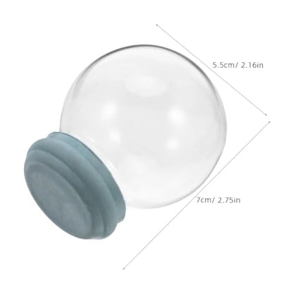 Glass Snow Globe Kit 3 Pieces with Rubber Base Dome for DIY Christmas Decorations